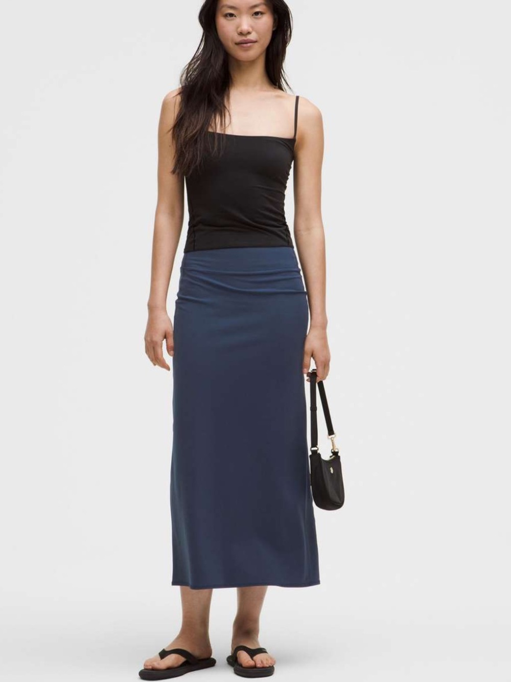115. Lululemon Align Nulu Slim-Fit High-Rise Maxi Skirt Club Blue L